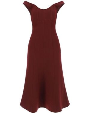 Roland Mouret Wollseide Vom Schultermidi -kleid - Rood