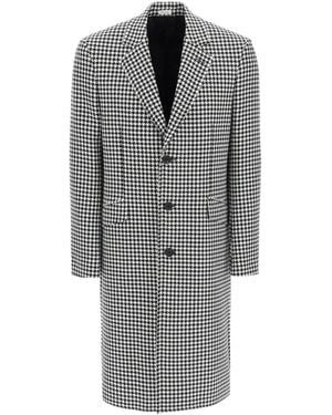 McQueen Pied de Poule Wollmantel - Grau