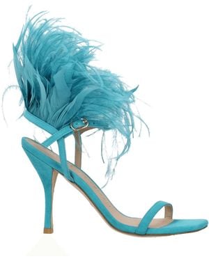 Stuart Weitzman Plume 100 Mini Sandal - Blue