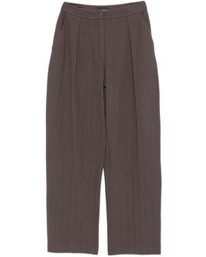 Emporio Armani Pantalon Droit À Motif De Chevrons - Marron