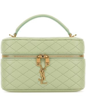 Saint Laurent Pastel Nappa Leather Vanity Gaby Handbag - Green