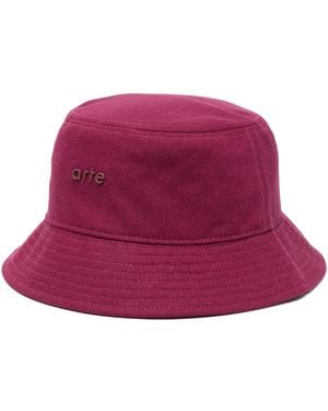 Arte' Linen Buckethat - Purple