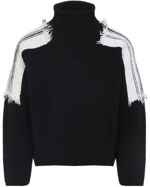 Mordecai Jacquard Stripe Turtle Neck - Black