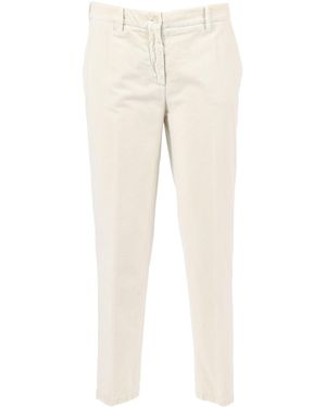Aspesi Tailored Long Trousers With Classic Button Closure - Natural
