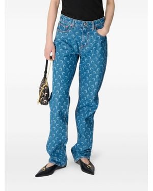 Marine Serre Moon Laser Jeans - Blue