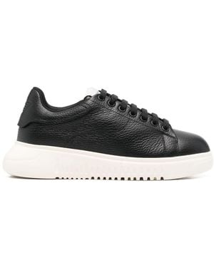 Emporio Armani Exclusive Leather Trainers - Black