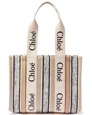 Chloé Chloé Woody Medium Tote Bag - Metallic