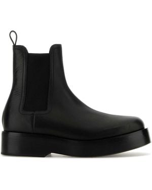 Bottega Veneta Leather Chelsea Ankle Boots - Black