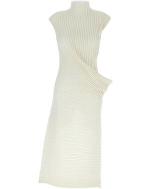 Issey Miyake Kleid "Stream" - Weiß