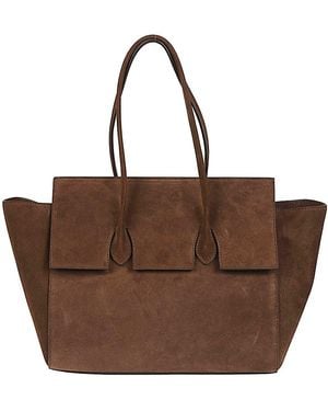 ROUNN Felice Flap Leather Tote Bag - Brown