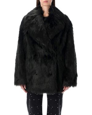 Stand Studio Katalina Eco Fur Furry Coat - Schwarz