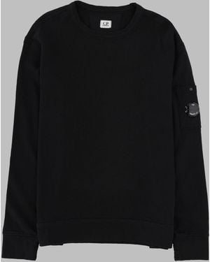C.P. Company Patch Logo Cotton Sleeve Sweatshirt - Black