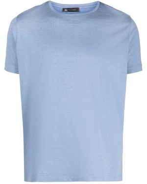 Colombo Silk Blend Cotton T Shirt - Blue