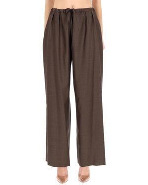 Loulou de Saison Virgin Wool Trousers - Brown