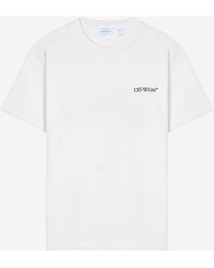 Off-White c/o Virgil Abloh T-Shirt aus cremefarbener Baumwolle mit Logo - Weiß
