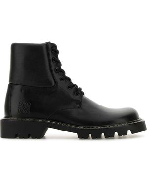 Loewe Leather Sierra Ankle Boots - Black