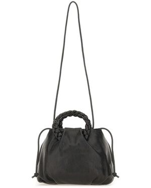 Hereu Hieru "bombon Soepel Glanzende" Medium Tas - Zwart