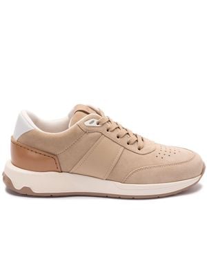 Tod's Suède Sneakers Met Leren Afwerking - Roze