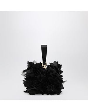 Ferragamo Mini Clutch With Flowers - Black