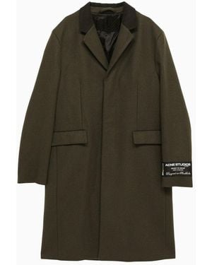 Acne Studios Single-Breasted Wool-Blend Military Coat - Green