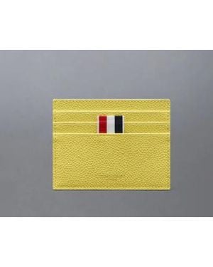 Thom Browne Kartenetui mit Geldscheinfach aus genarbtem Leder - Grau