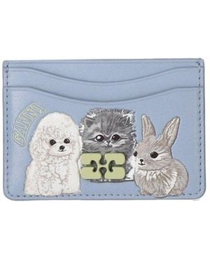 Ganni Bou Light Card Holder - Blue