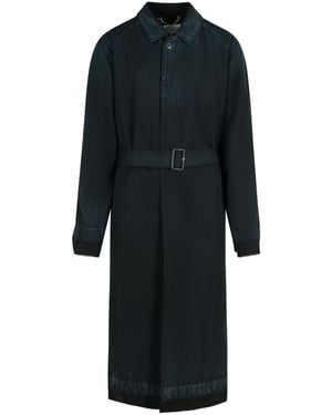 Maison Margiela Black Virgin Woll Trench Coat - Schwarz