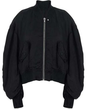Rick Owens Temple Secchia Flight Bomber Jacket - Black