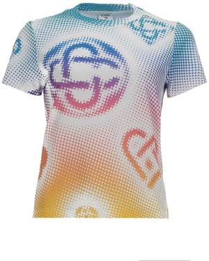 CASABLANCA Graphic Crew Neck T-Shirt - Blue