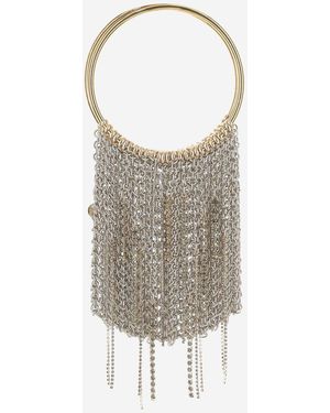 Silvia Gnecchi Sac à main avec franges en chaîne - Marron