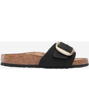 Birkenstock Madrid Sandalen Met Grote Gesp - Zwart