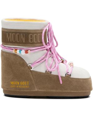 Moon Boot X Guest In Residence Wildlederstiefel mit Perlen - Pink