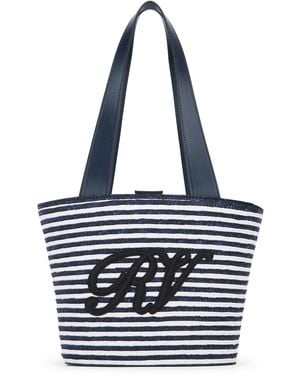 Roger Vivier Rv Straw Panier Small - Blue