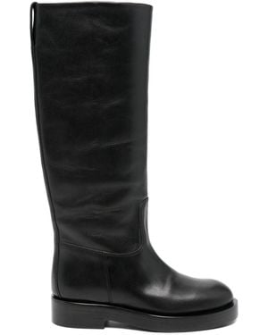 Paris Texas Flat Nappa Boots - Black