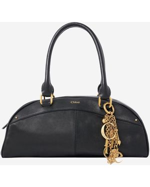 Chloé Leather Bowling Bag - Black