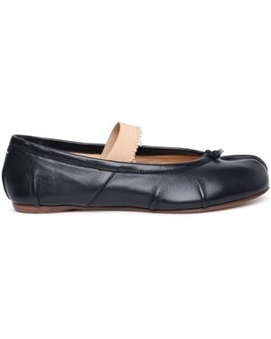 Maison Margiela 'tabi' schwarzer Nappa -Ballettflats - Blau
