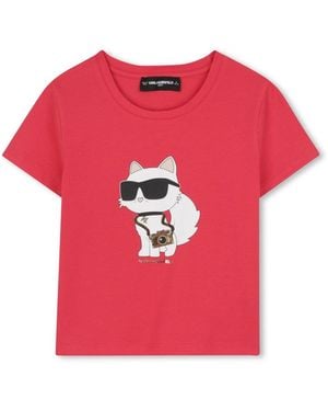 KARL LAGERFELD T-Shirt With Logo - Pink
