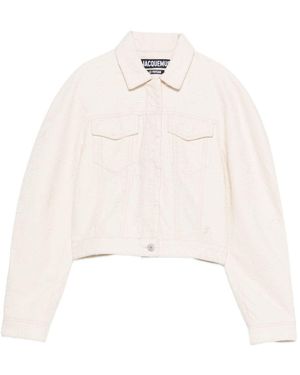Jacquemus The Ovalo De-Nmes Denim Jacket - White