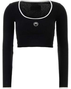 Marine Serre Black Cotton T-shirt