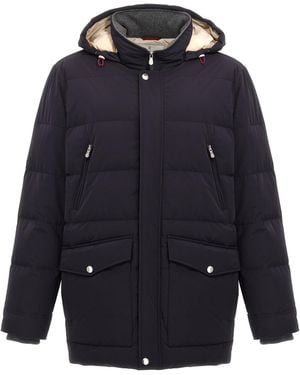 Brunello Cucinelli Hooded Down Jacket Giacche Blu