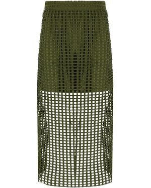 Essentiel Antwerp Handkerchief Khaki Midi Skirt - Green