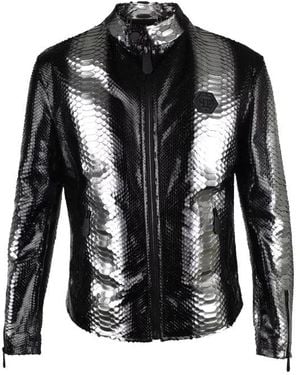 Philipp Plein Lederjacke - Schwarz