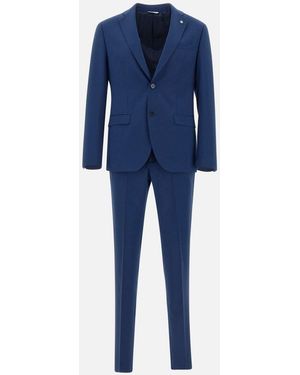 Manuel Ritz Stretch Wool Two Piece Suit - Blue