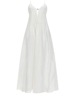 Tory Burch Appliqué Pleated Dress - White