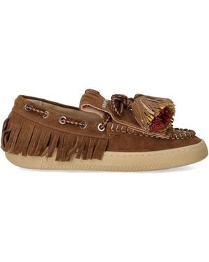 Elena Iachi Loafer With Tassels - Brown