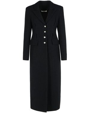 Alessandra Rich Virgin Wool Blend Coat - Nero