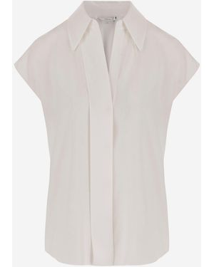 Vince Stretch-Seidenbluse - Weiß