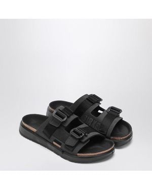 Birkenstock Shinjuku Leather And Textile Slipper - Black