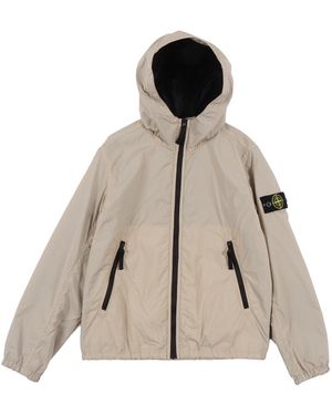 Stone Island Junior Logo Patch Parka - Natural