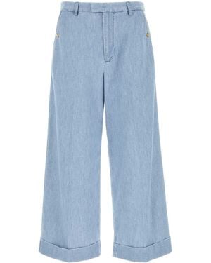 Valentino Garavani Light Denim Wide-Leg Jeans - Blue